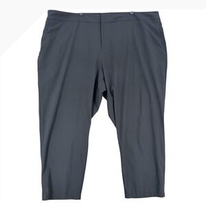 Ava & Viv Womens 4X Black Casual Stretch Pants Elastic Waist Cropped Leg